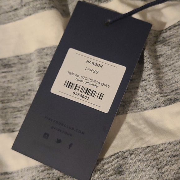 Large Five Four Striped Off White and Gray T Shirt - Picture 2 of 2